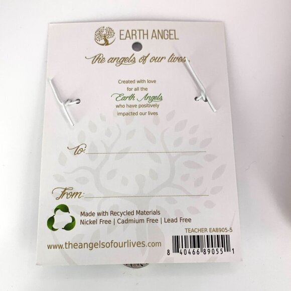 Earth Angel Teacher Charm Bracelet Silver Finish - Expands 2"- 3.5" NWT - Picture 6 of 7